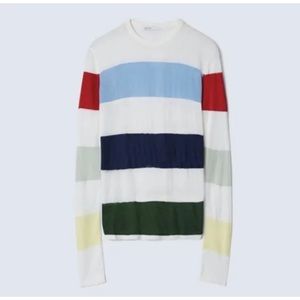 BLDWN Multicolor Striped Lightweight Crew Neck Sweater